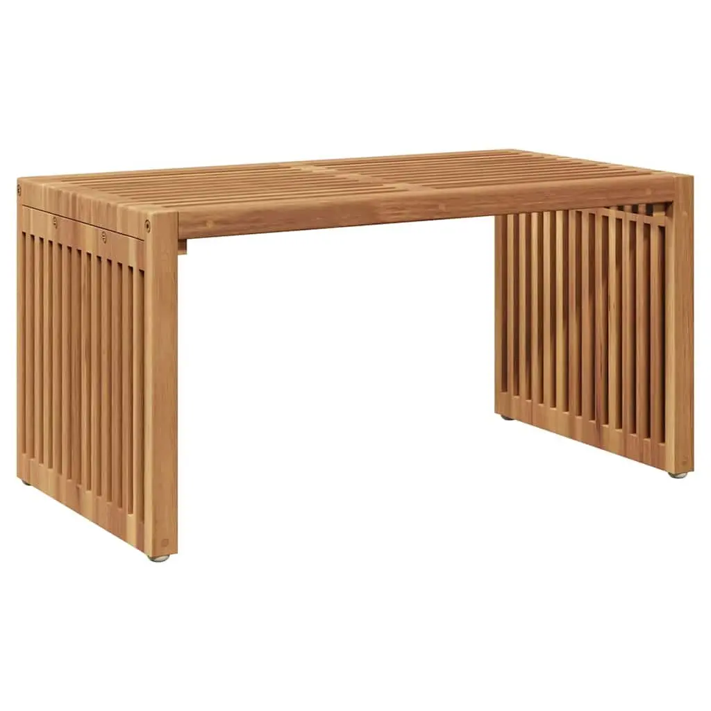 Garden Side Table Outdoor Furniture Teak Wood Brown Modern Patio Terrace 70cm
