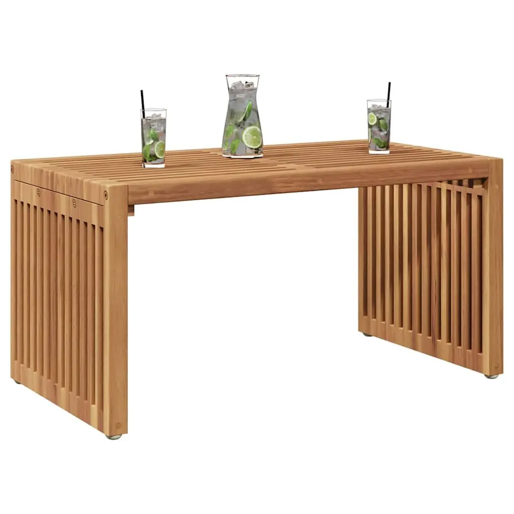 Garden Side Table Outdoor Furniture Teak Wood Brown Modern Patio Terrace 70cm