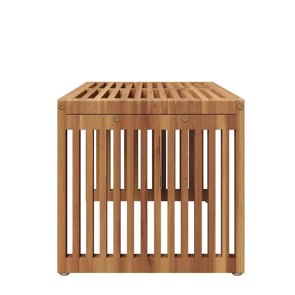 Garden Side Table Outdoor Furniture Teak Wood Brown Modern Patio Terrace 70cm