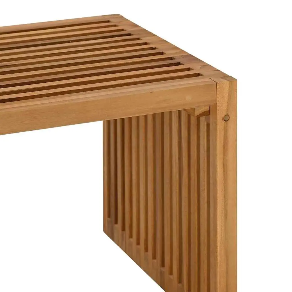 Garden Side Table Outdoor Furniture Teak Wood Brown Modern Patio Terrace 70cm