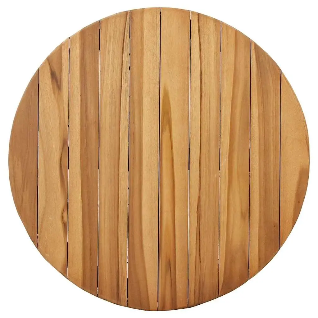 Outdoor Side Table Brown 70x70x75cm Garden Patio Furniture Round Teak Wood