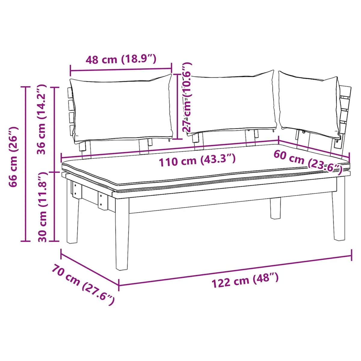 Garden Bench and Table Set