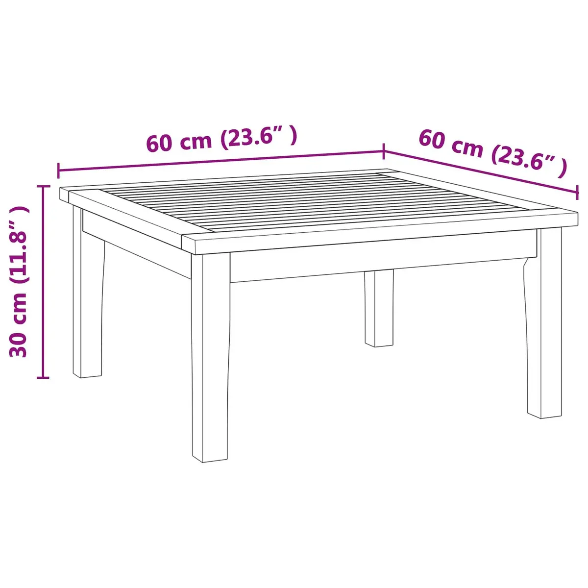 Outdoor Patio Table Made of Teak Wood