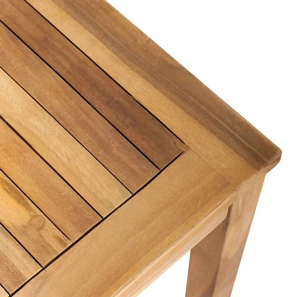 Outdoor Bench Solid Teak Wood Brown Dark Grey Garden Patio Seating Furniture