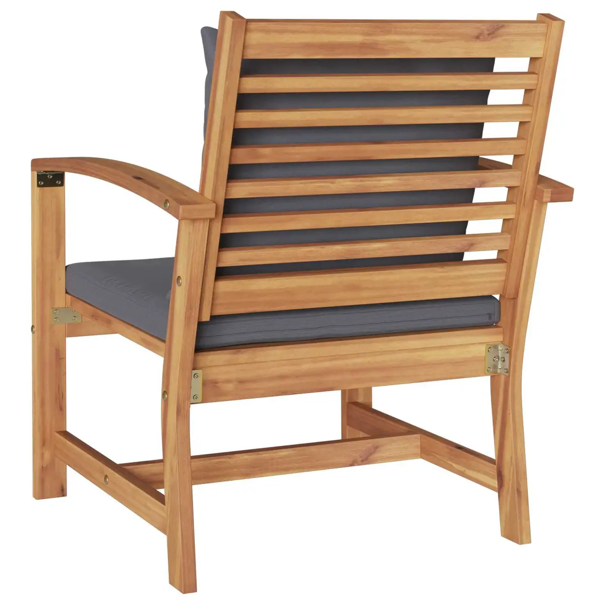 Outdoor Chairs Rustic Style 2 Piece Set Brown Dark Grey 65x60x76.5cm