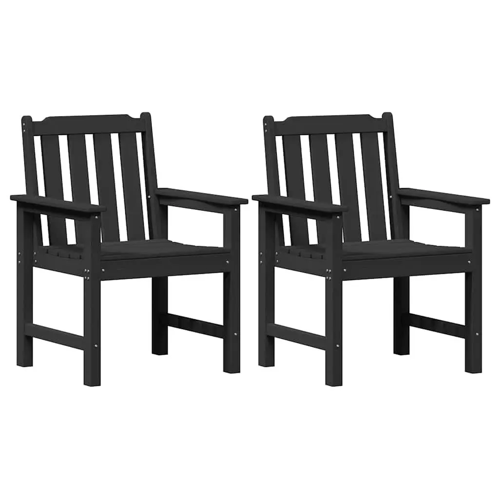 Outdoor Dining Chair Black Modern Garden Seating Patio Furniture Set 2 Pcs