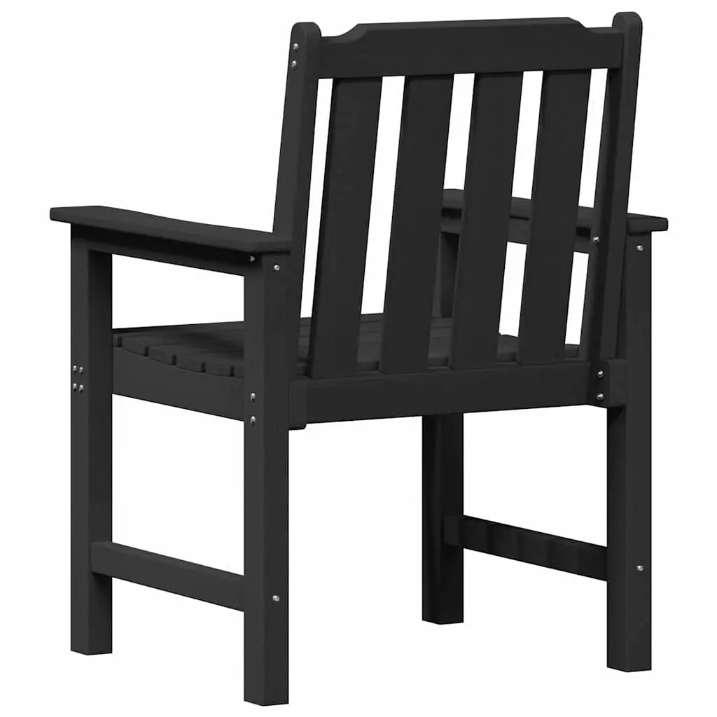 Outdoor Dining Chair Black Modern Garden Seating Patio Furniture Set 2 Pcs