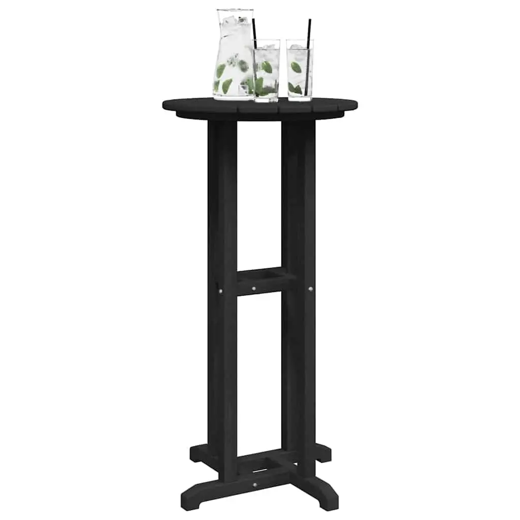 Outdoor Round Bar Table 55x55x107cm Black Polyethylene Garden Terrace Standing