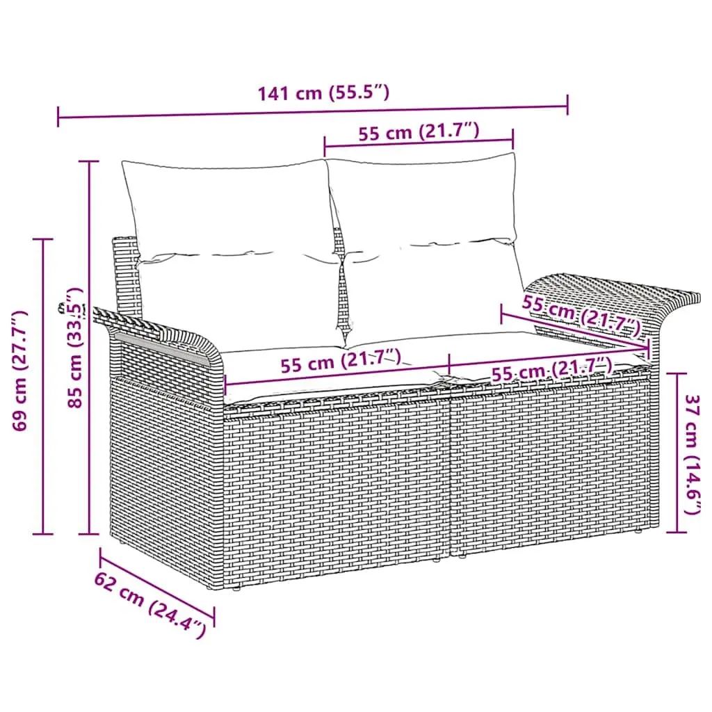 Outdoor Garden Sofa with Cushion