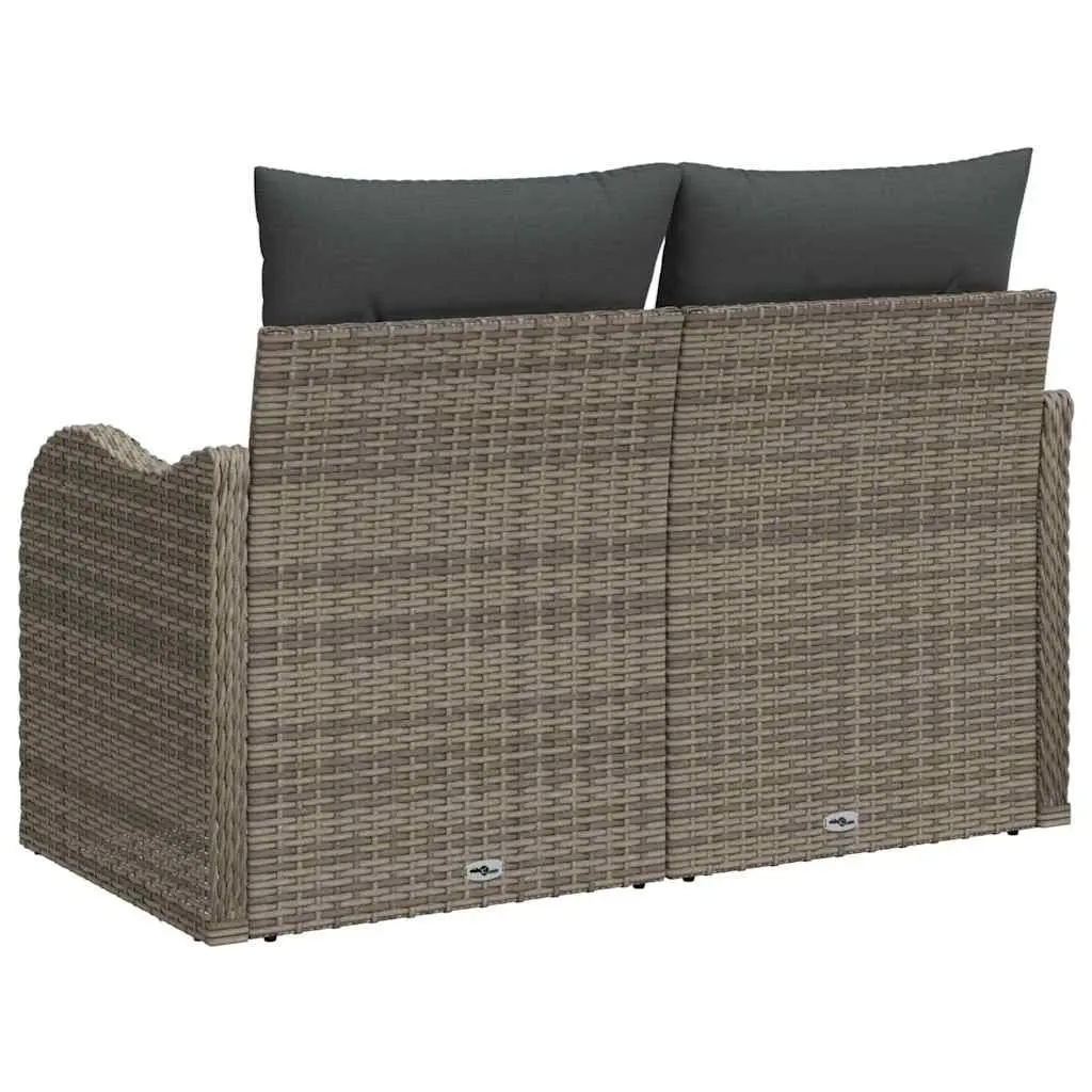 Grey Poly Rattan Garden Sofa