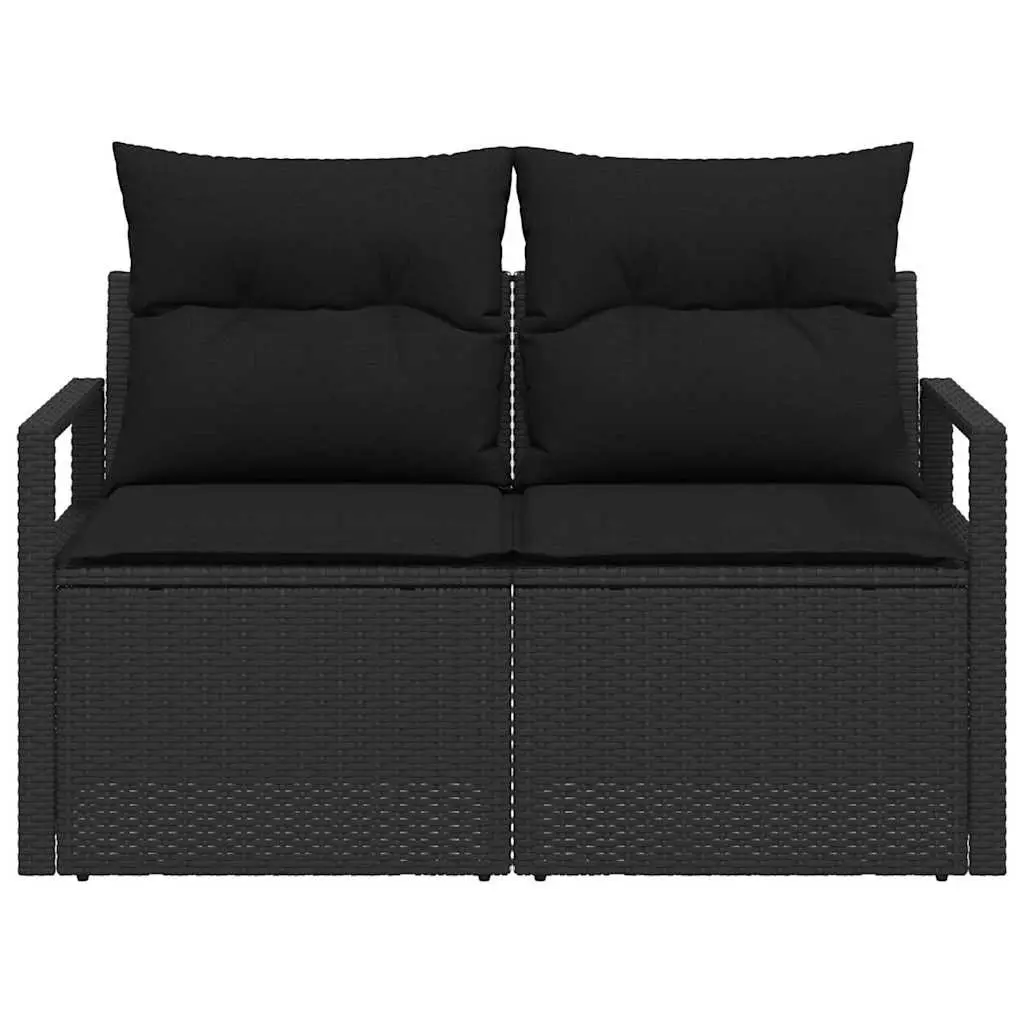 Outdoor Garden Sofa Poly Rattan Black Lounge Seating Patio Furniture with