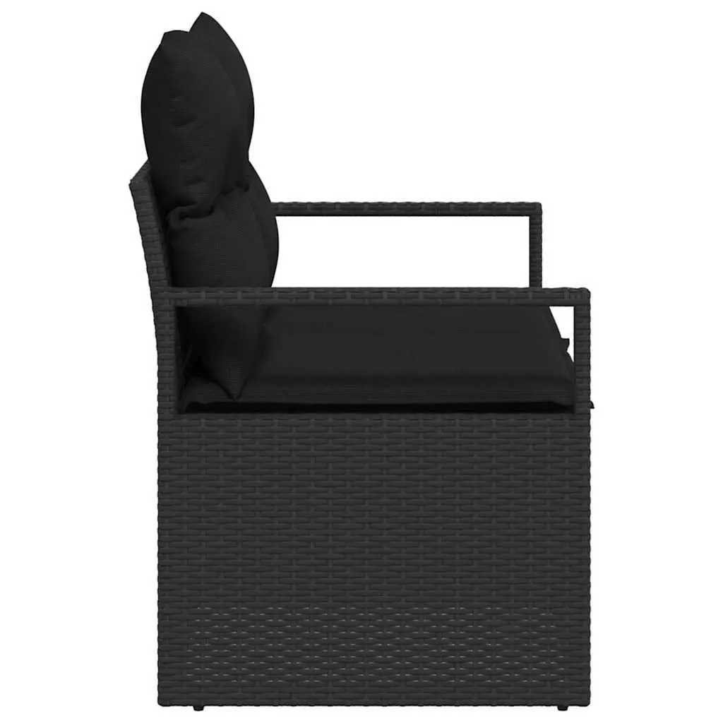 Outdoor Garden Sofa Poly Rattan Black Lounge Seating Patio Furniture with