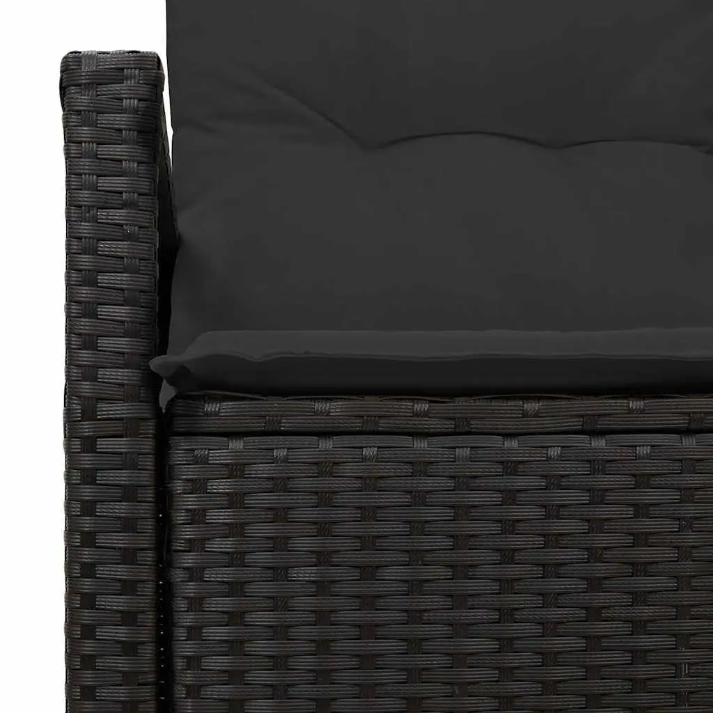 Outdoor Garden Sofa Poly Rattan Black Lounge Seating Patio Furniture with