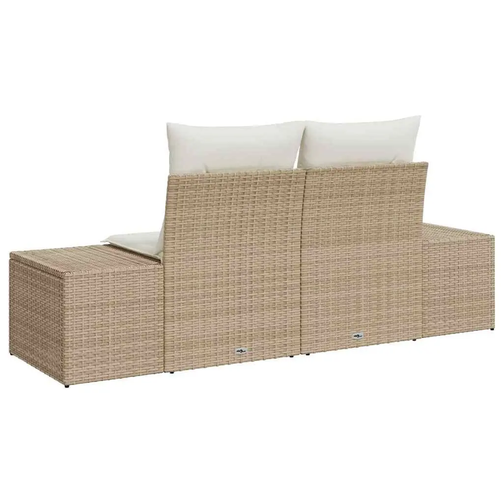 Outdoor Garden Sofa Beige Poly Rattan 184cm