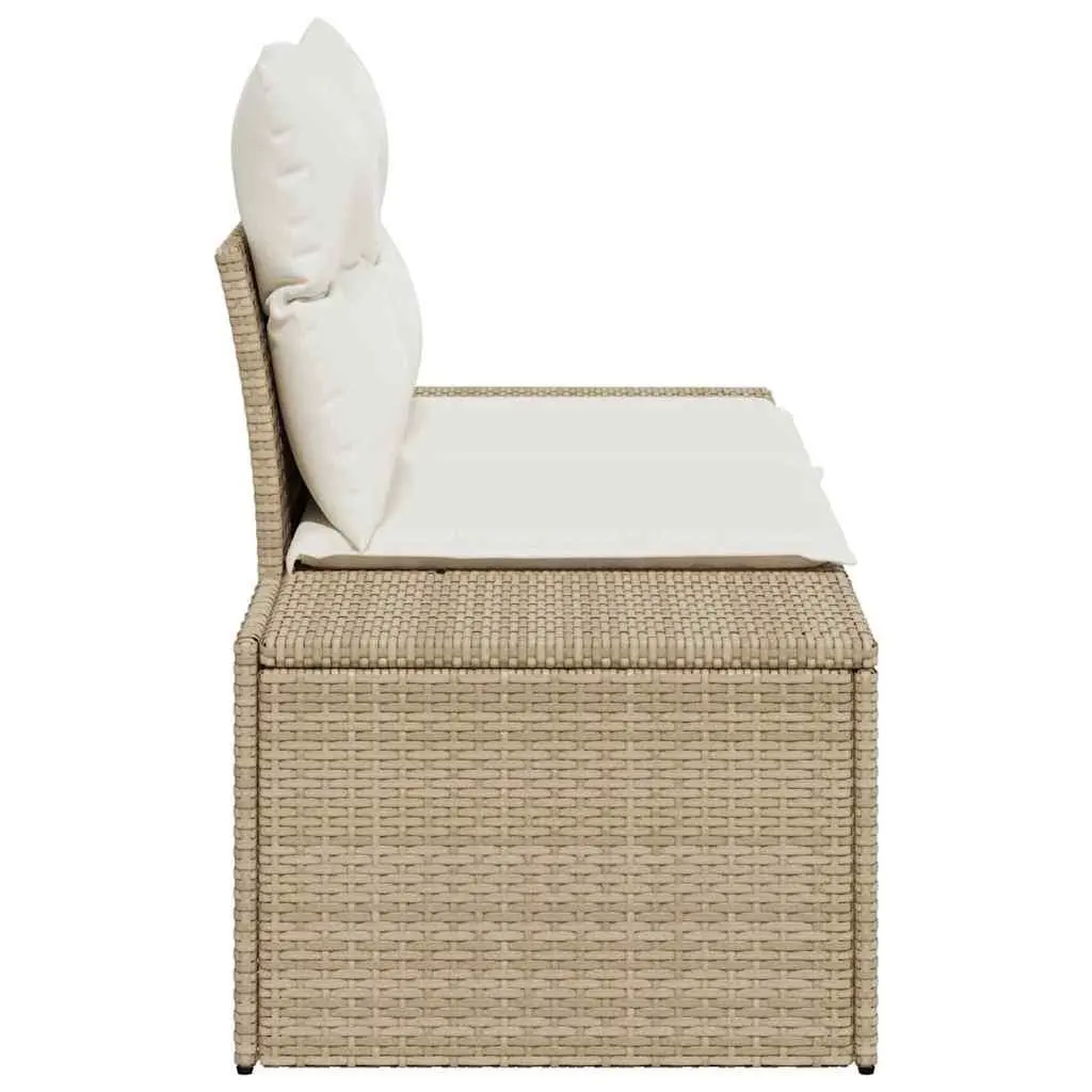 Outdoor Garden Sofa Beige Poly Rattan 184cm