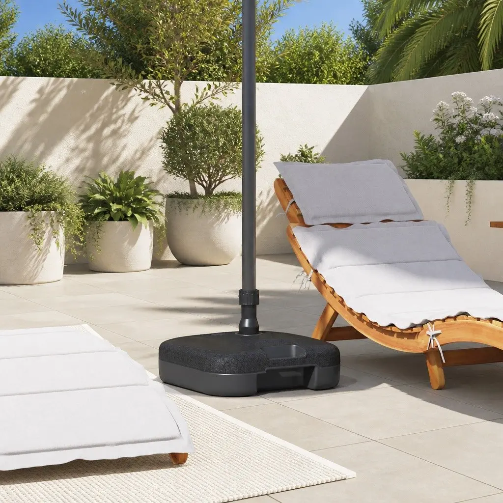 Parasol Base Rectangular Black Outdoor Umbrella Stand Sturdy 45 x 45 x 29.5 cm