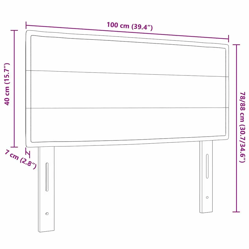 Headboard Height Adjustable Charcoal Fabric 100cm Modern Bedroom Furniture