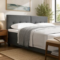 Friendly Grey Height-Adjustable Headboard for Your Bed