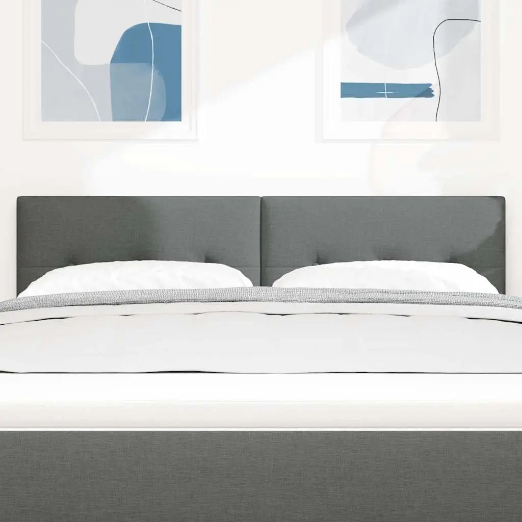 Height-Adjustable Headboard 160cm Grey Fabric Bedroom Furniture Modern Design