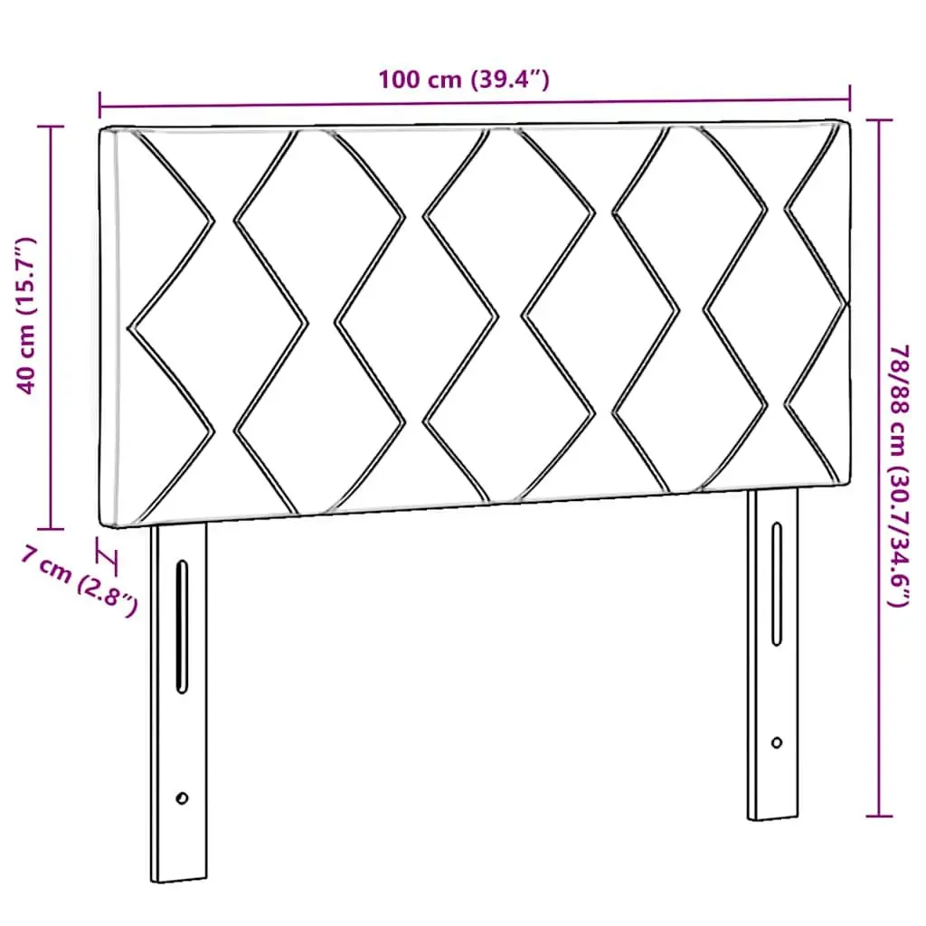 Headboard Velvet Upholstered Black 100 cm Adjustable Modern Bedroom Furniture