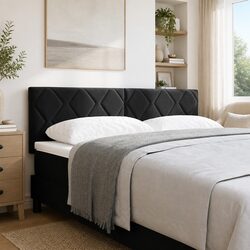 Friendly Black Velvet Headboard 144 cm for Your Bedroom