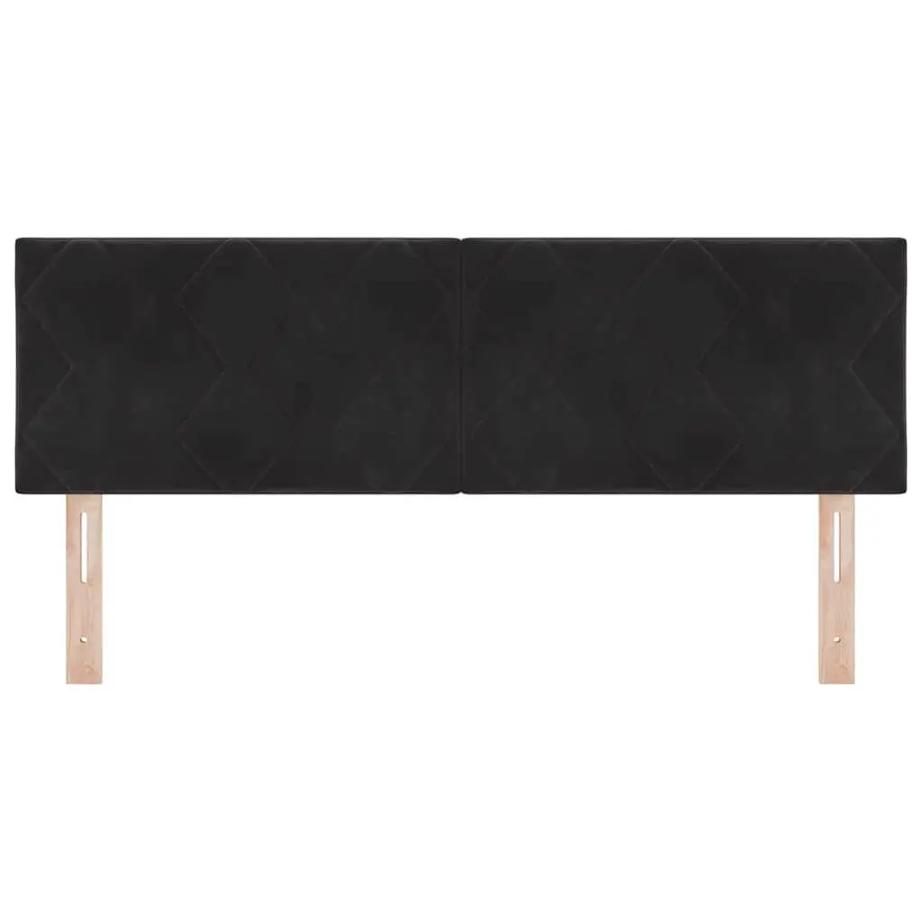 Headboard Black Upholstered Velvet 144 cm Adjustable Height Modern Bedroom