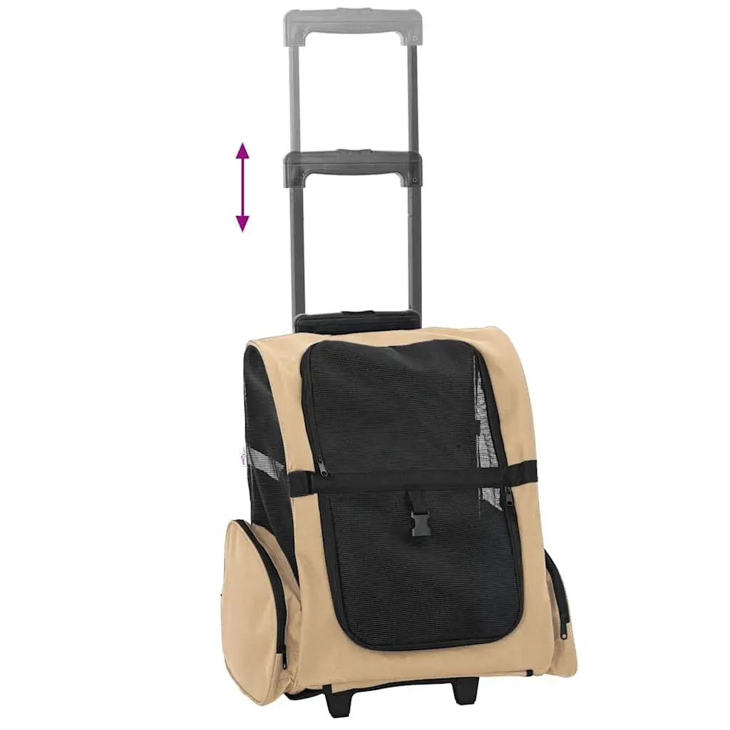 Pet Trolley 3-in-1 Rolling Carrier Backpack Hand Bag Portable for Small Dogs Cats