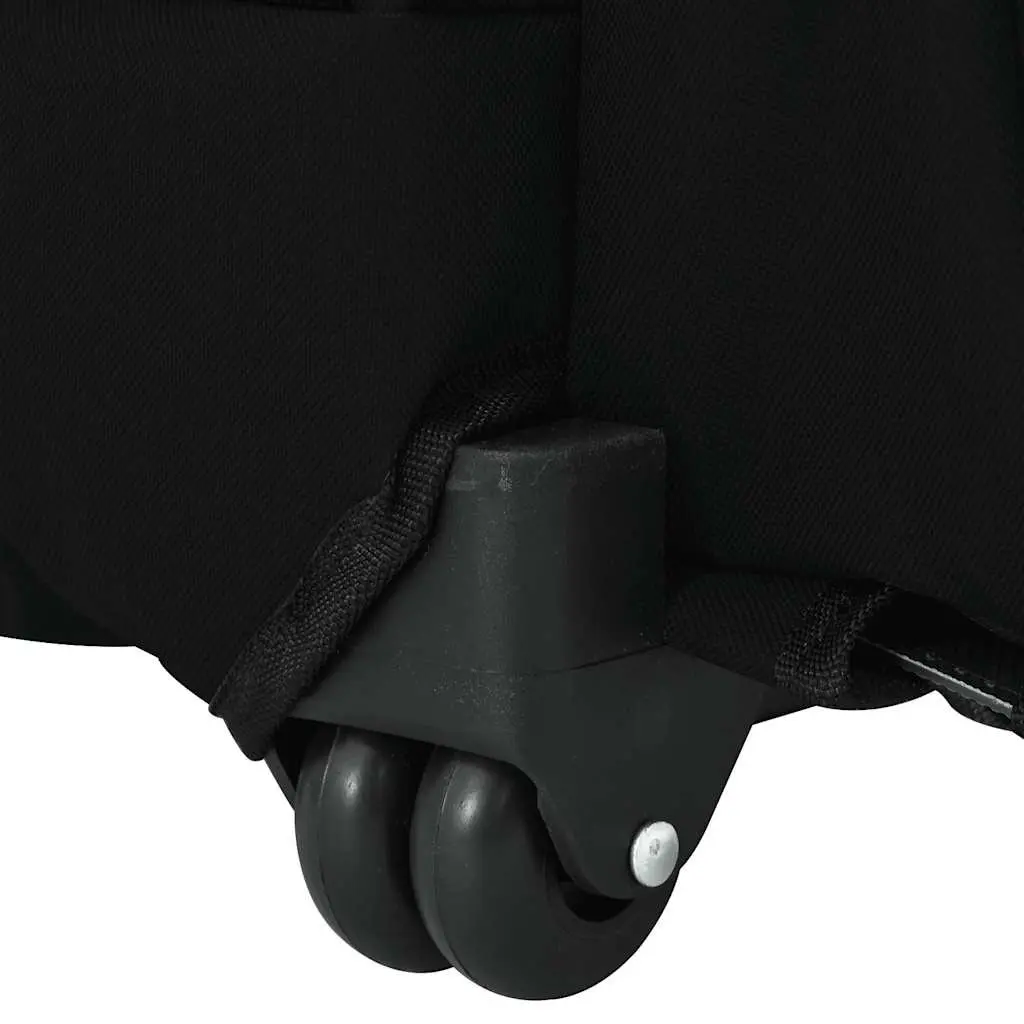 Pet Trolley 3-in-1 Convertible Rolling Carrier Backpack Hand Bag Black 48x32cm