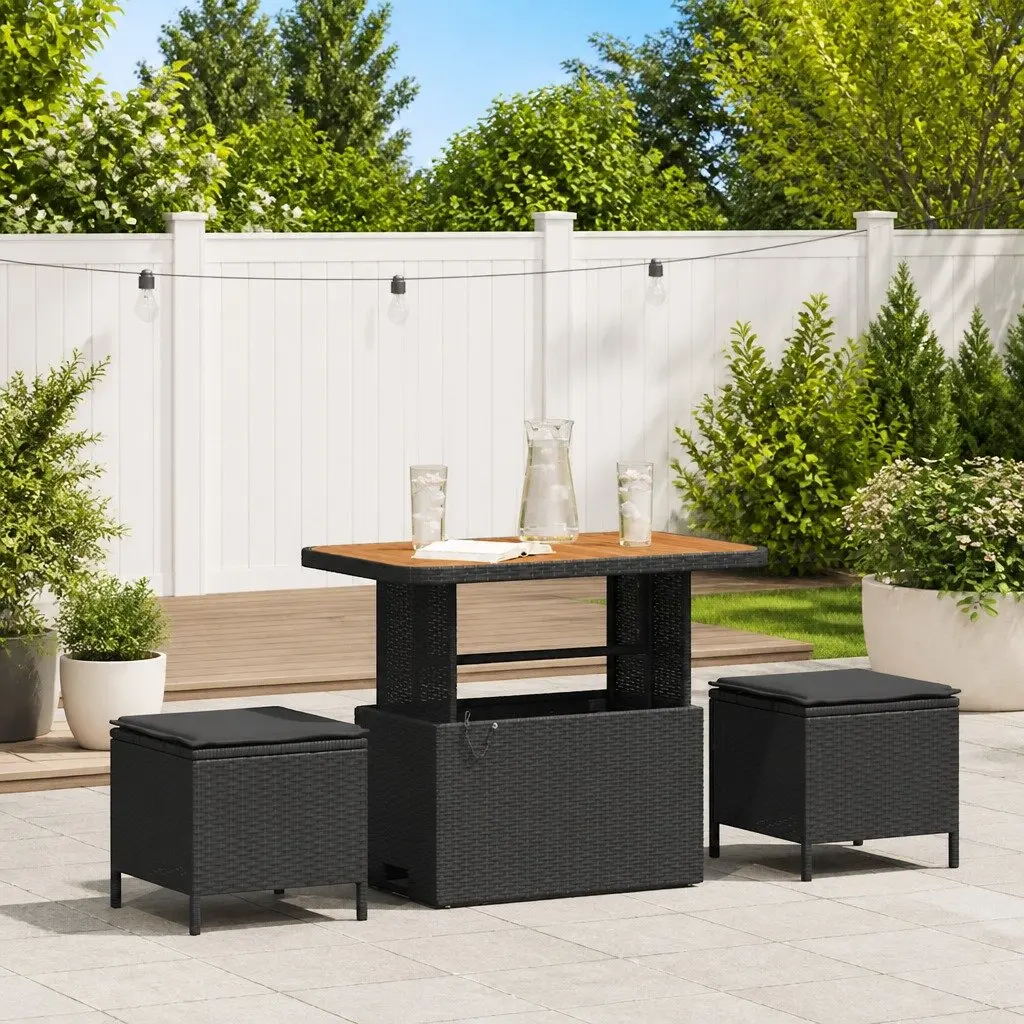 Outdoor Dining Set in Black