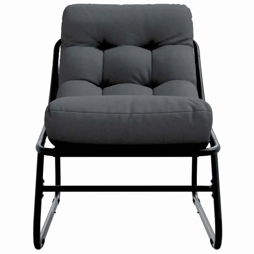 Outdoor Garden Chairs 2 pcs Black Powder-Coated Steel Patio Seating Set