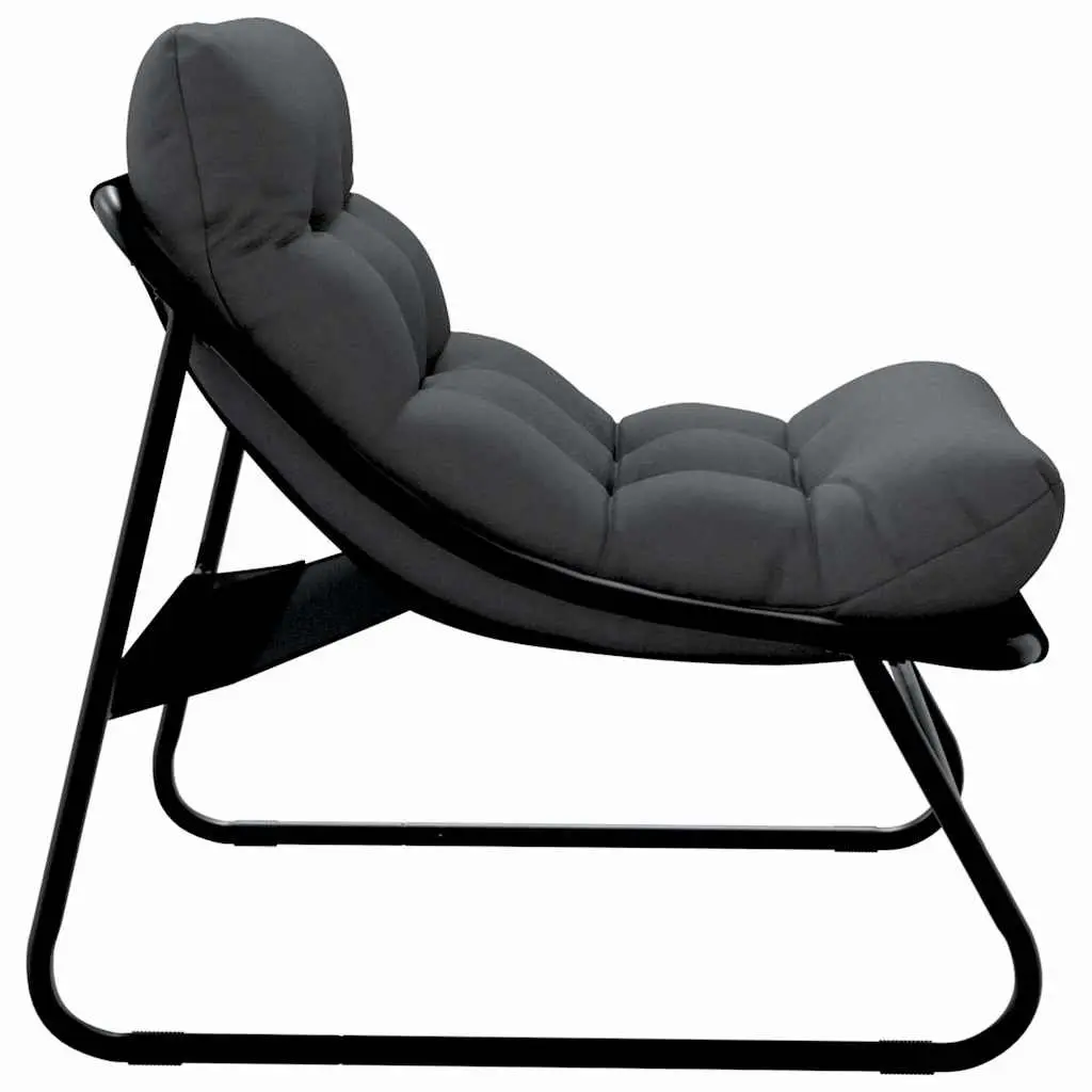 Outdoor Garden Chairs 2 pcs Black Powder-Coated Steel Patio Seating Set