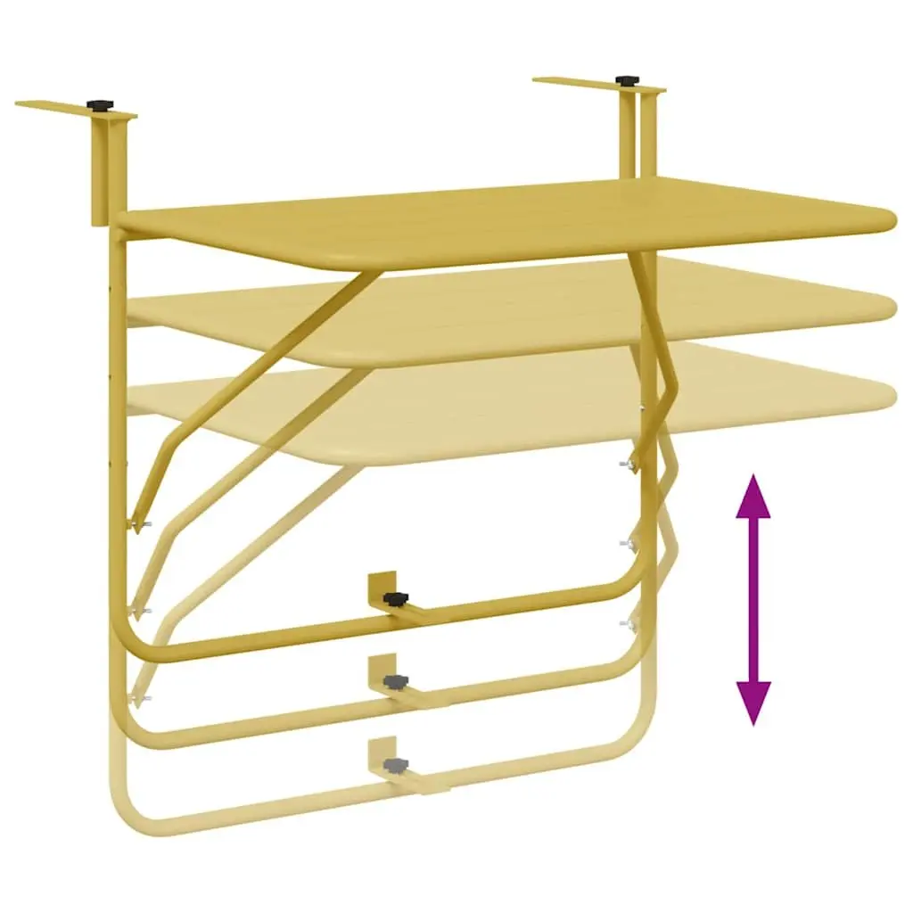 Folding Hanging Balcony Table Steel 60 x 39 x 65 cm