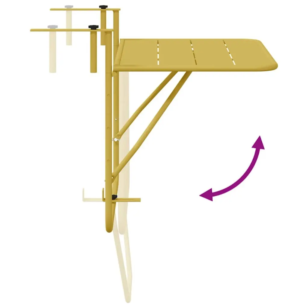 Folding Hanging Balcony Table Steel 60 x 39 x 65 cm