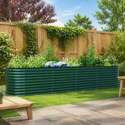 Friendly Green Steel Raised Garden Bed for Outdoor Fun