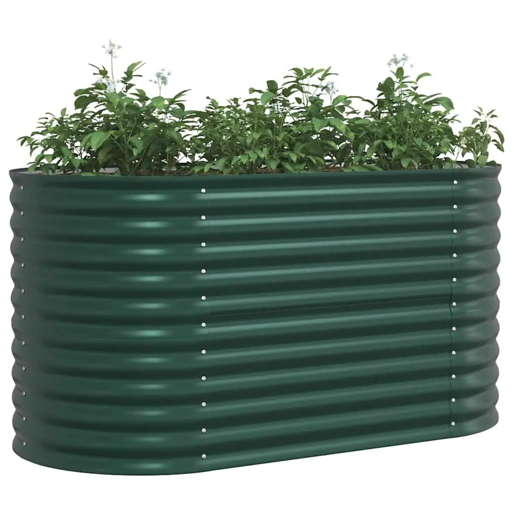 Raised Garden Bed Steel Green 160 x 80 x 81 cm Outdoor Planter Box