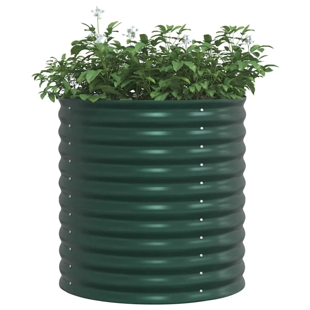 Raised Bed Planter Durable Steel Green 80 x 80 x 81 cm Outdoor Vegetable Herbs