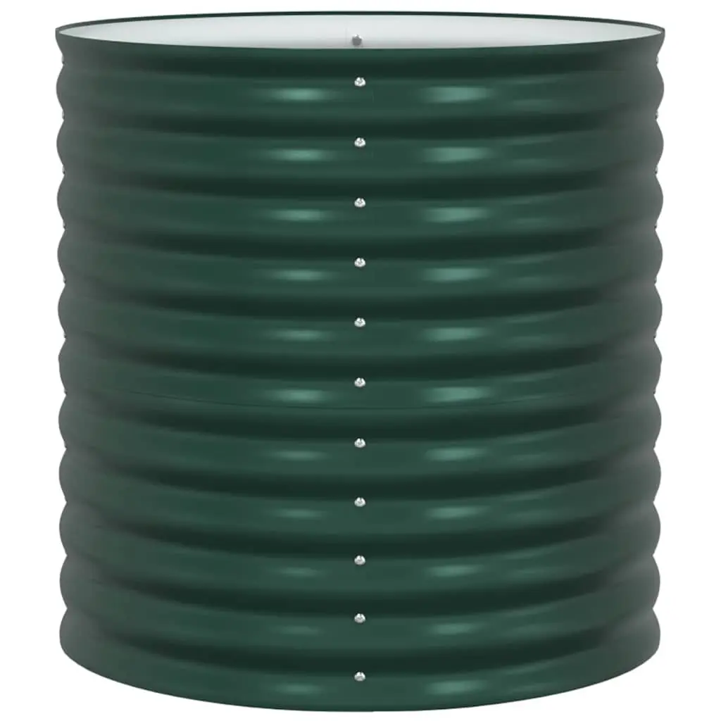 Raised Bed Planter Durable Steel Green 80 x 80 x 81 cm Outdoor Vegetable Herbs