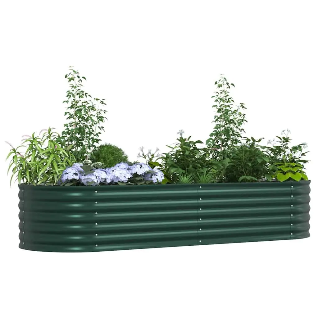 Raised Bed Garden Planter Steel Green 240 x 80 x 44 cm Outdoor Gardening Box