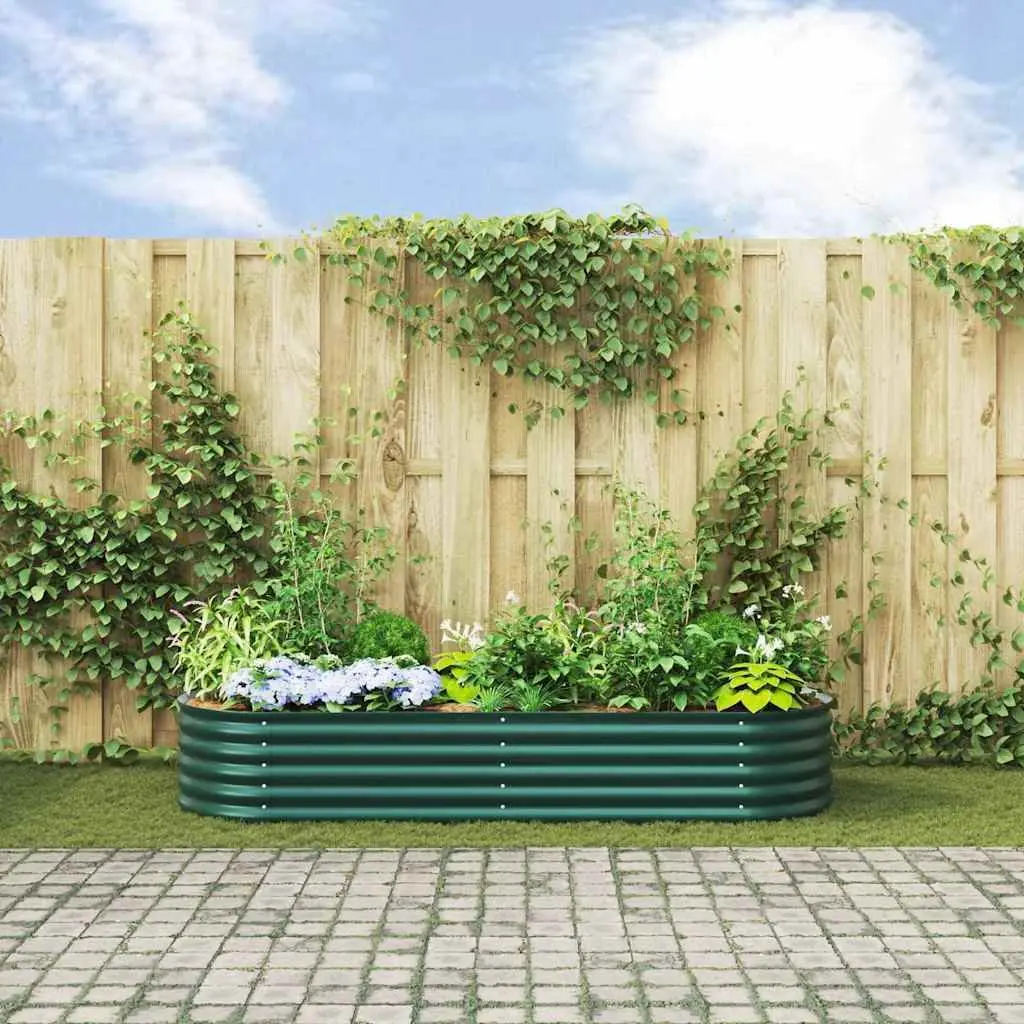 Raised Bed Garden Planter Steel Green 240 x 80 x 44 cm Outdoor Gardening Box