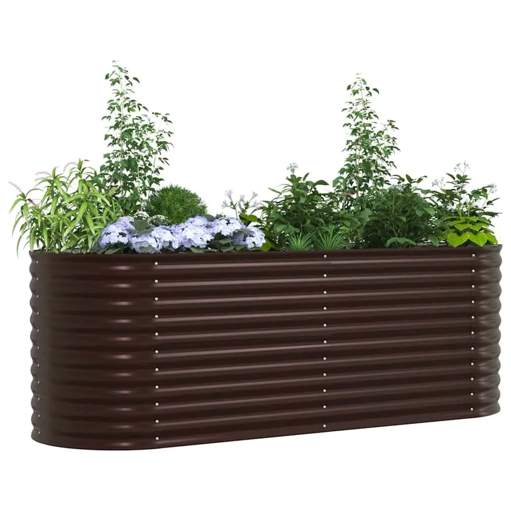 Raised Garden Bed Steel Planter Box Brown 240x80x81cm Outdoor Gardening