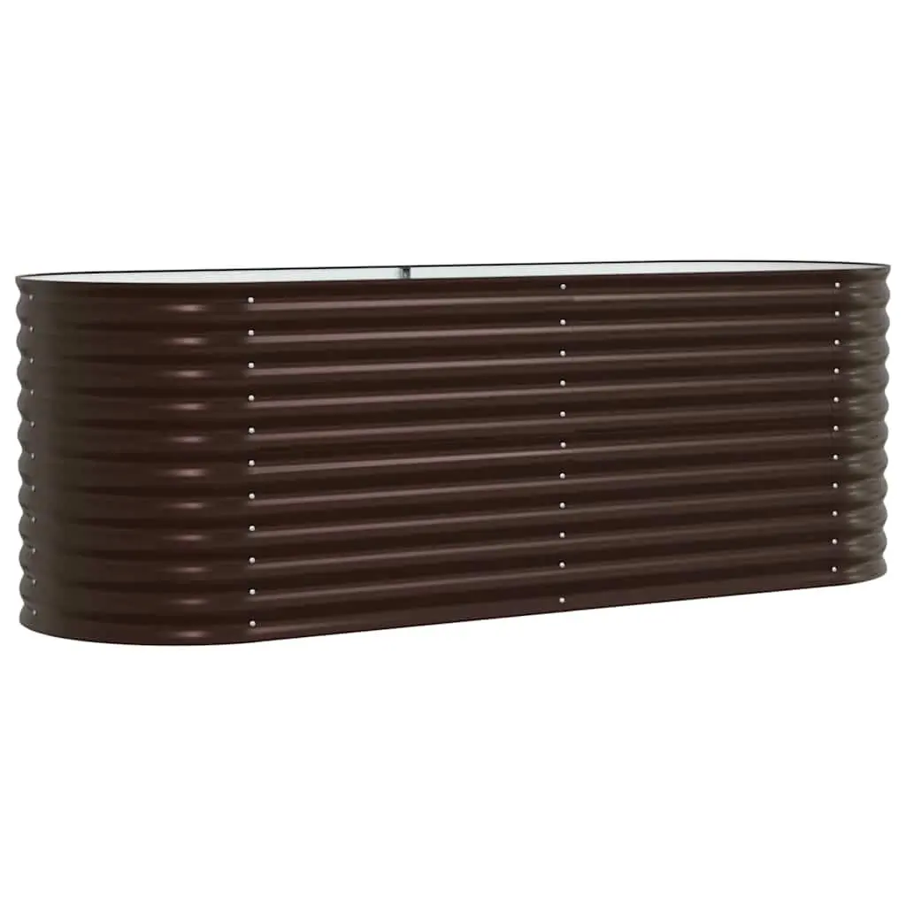 Raised Garden Bed Steel Planter Box Brown 240x80x81cm Outdoor Gardening