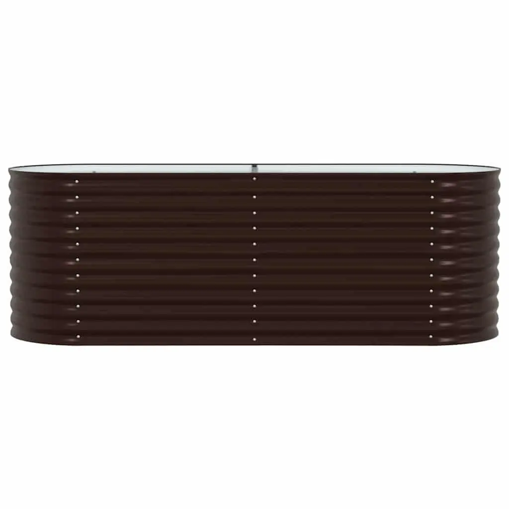 Raised Garden Bed Steel Planter Box Brown 240x80x81cm Outdoor Gardening