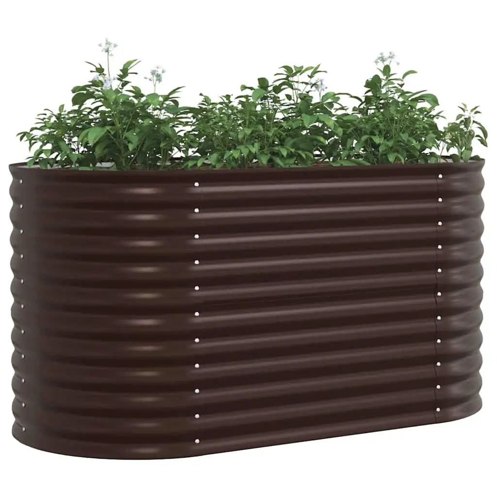 Raised Garden Bed Brown 160x80x81cm Steel Outdoor Planter Box Modern Design