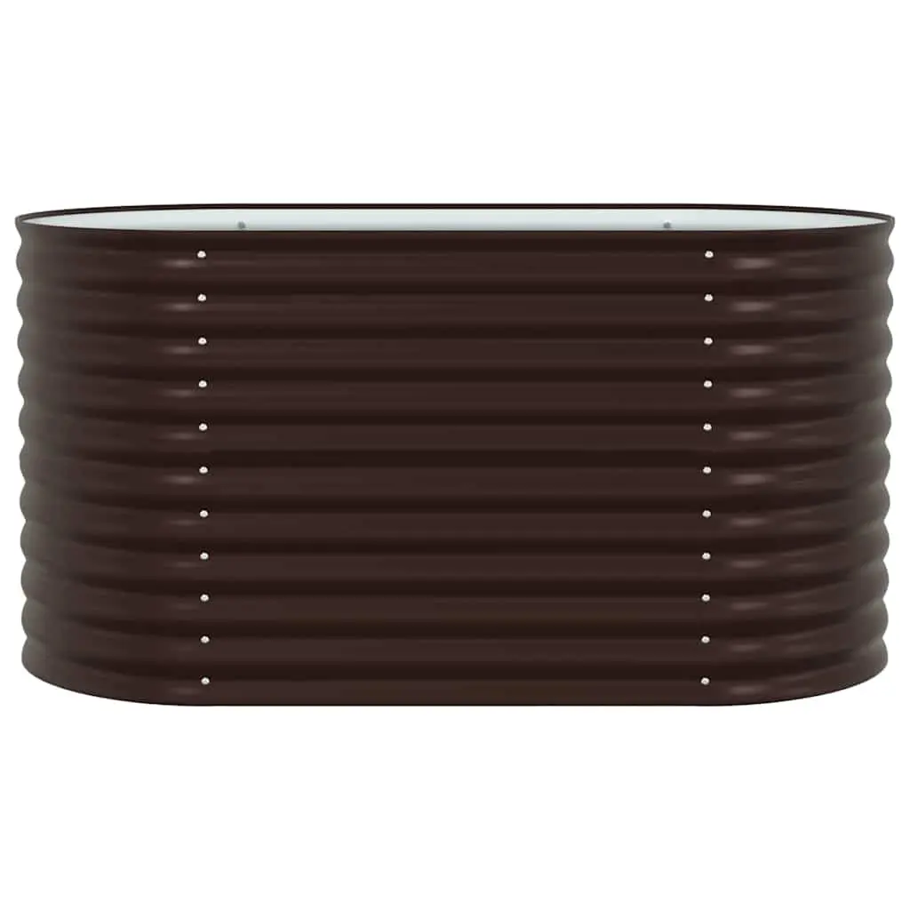 Raised Garden Bed Brown 160x80x81cm Steel Outdoor Planter Box Modern Design