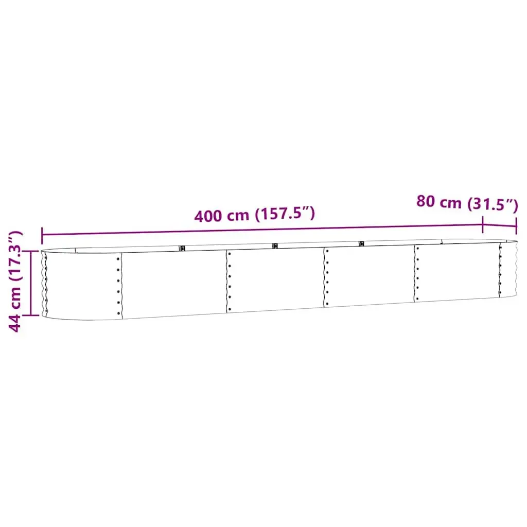 400x80x44cm Brown Raised Bed Planter