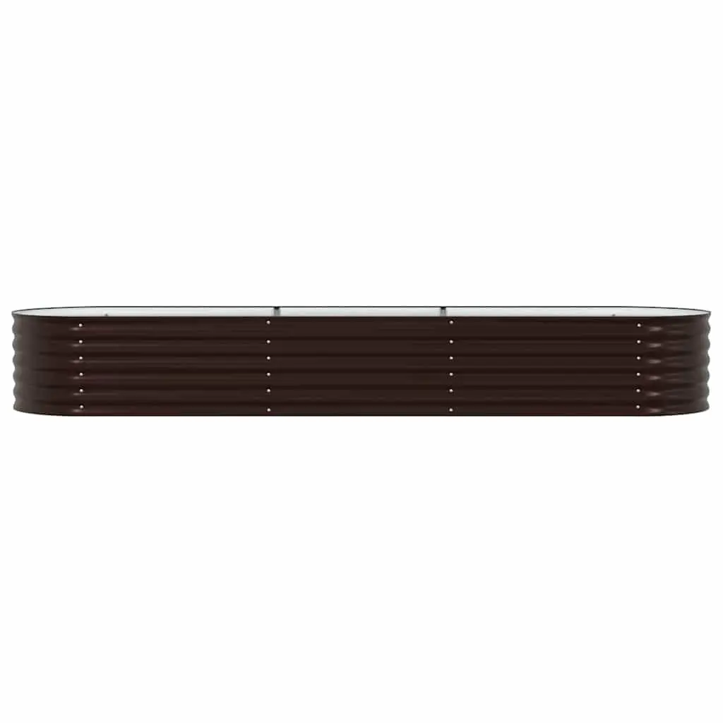 Raised Garden Bed Steel 320x80x44cm Brown Outdoor Planter Box Modern Design