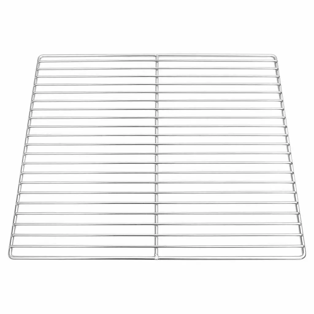 Rectangular Stainless Steel Grill Grate Silver 45 x 40 cm Outdoor Cooking