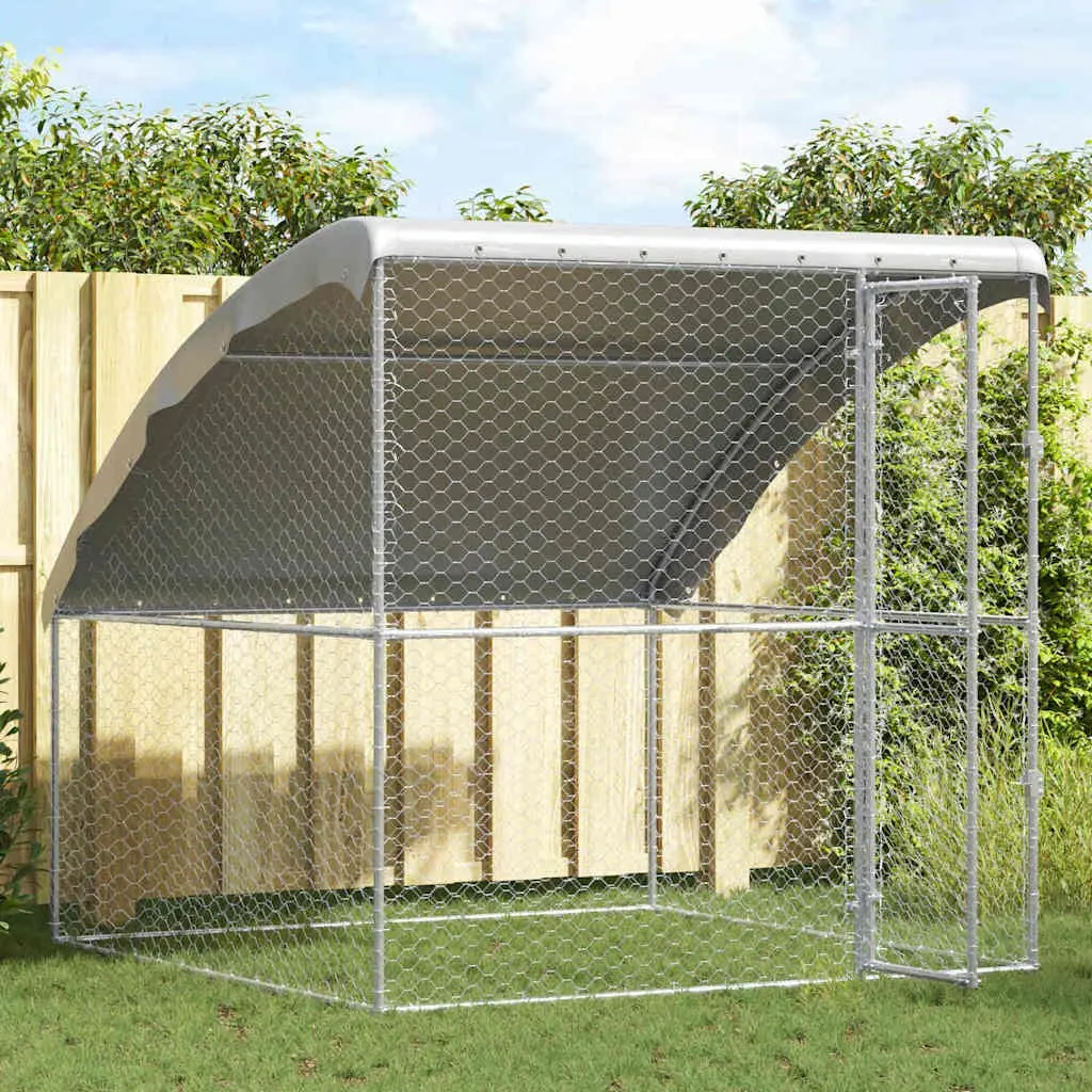 Dog Kennel Outdoor Galvanised Steel Frame Lockable 2x2x2m