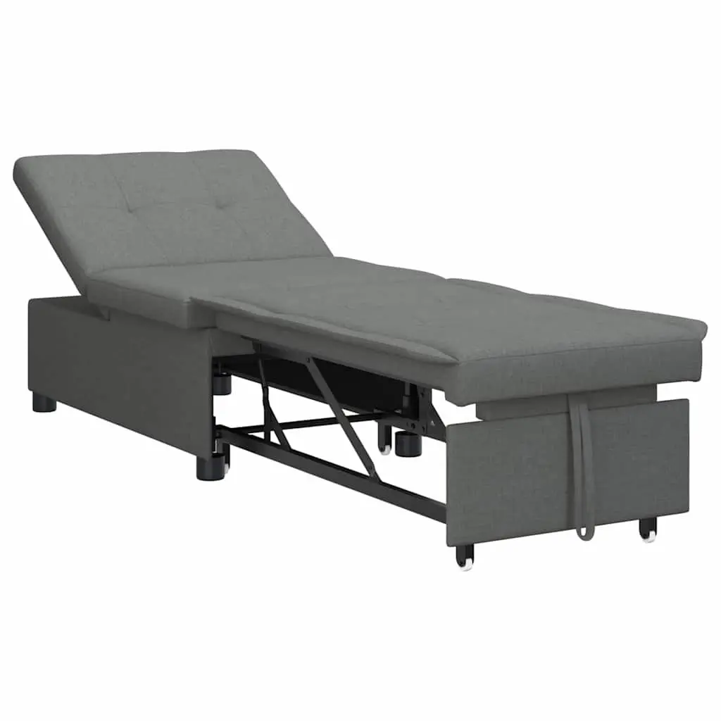 Pull Out Sofa Bed Grey Modern Convertible Single Sleeper 194 x 50 x 82 cm