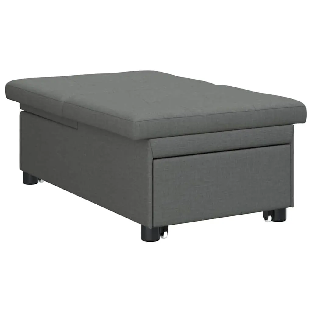 Pull Out Sofa Bed Grey Modern Convertible Single Sleeper 194 x 50 x 82 cm